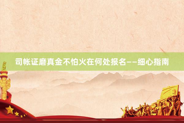 司帐证磨真金不怕火在何处报名——细心指南