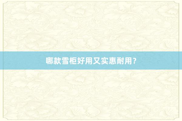 哪款雪柜好用又实惠耐用？